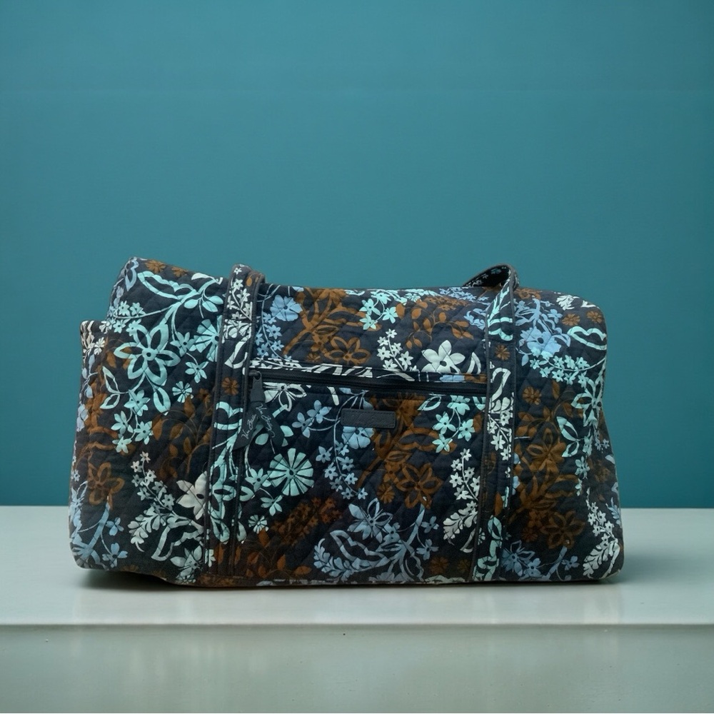 Vera Bradley Blue and Brown Floral Travel Bag
